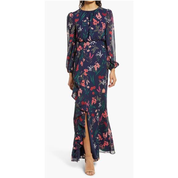 Eliza J Dresses & Skirts - Eliza J Navy Floral Maxi Dress